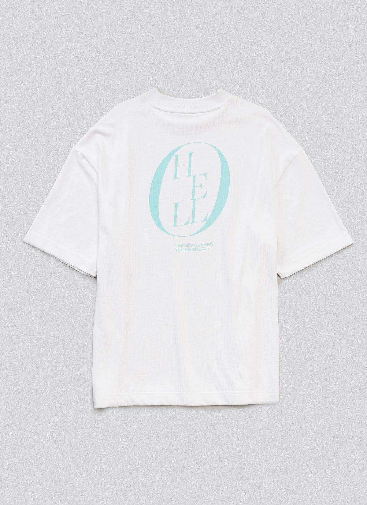 ˝ANEW˝  Relaxed T-Shirt White/ Aqua Blue