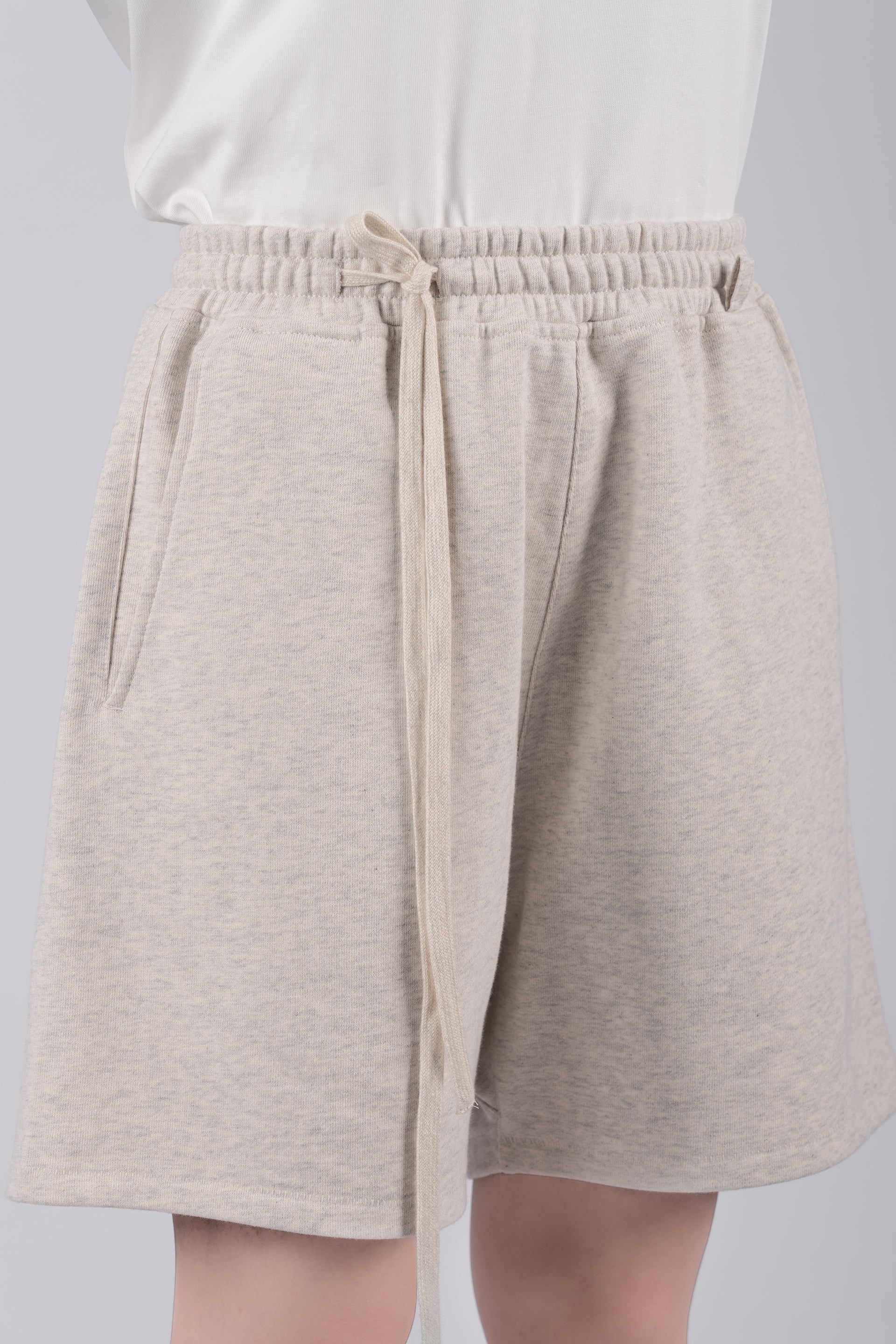 Fundamental Sweat Shorts - Mélange Light Grey