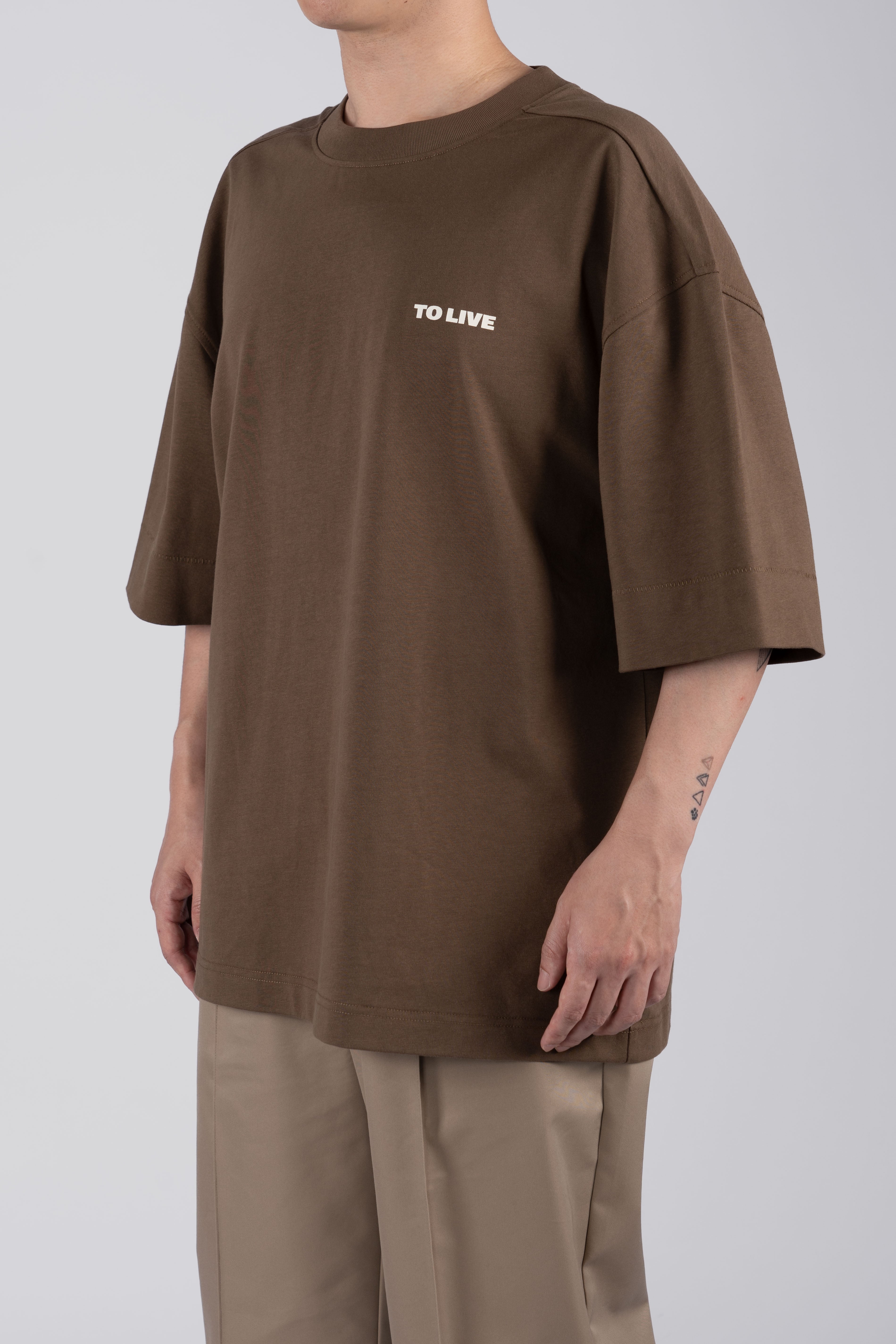 “BE REALISTIC” Statement Oversized T-Shirt - Olive