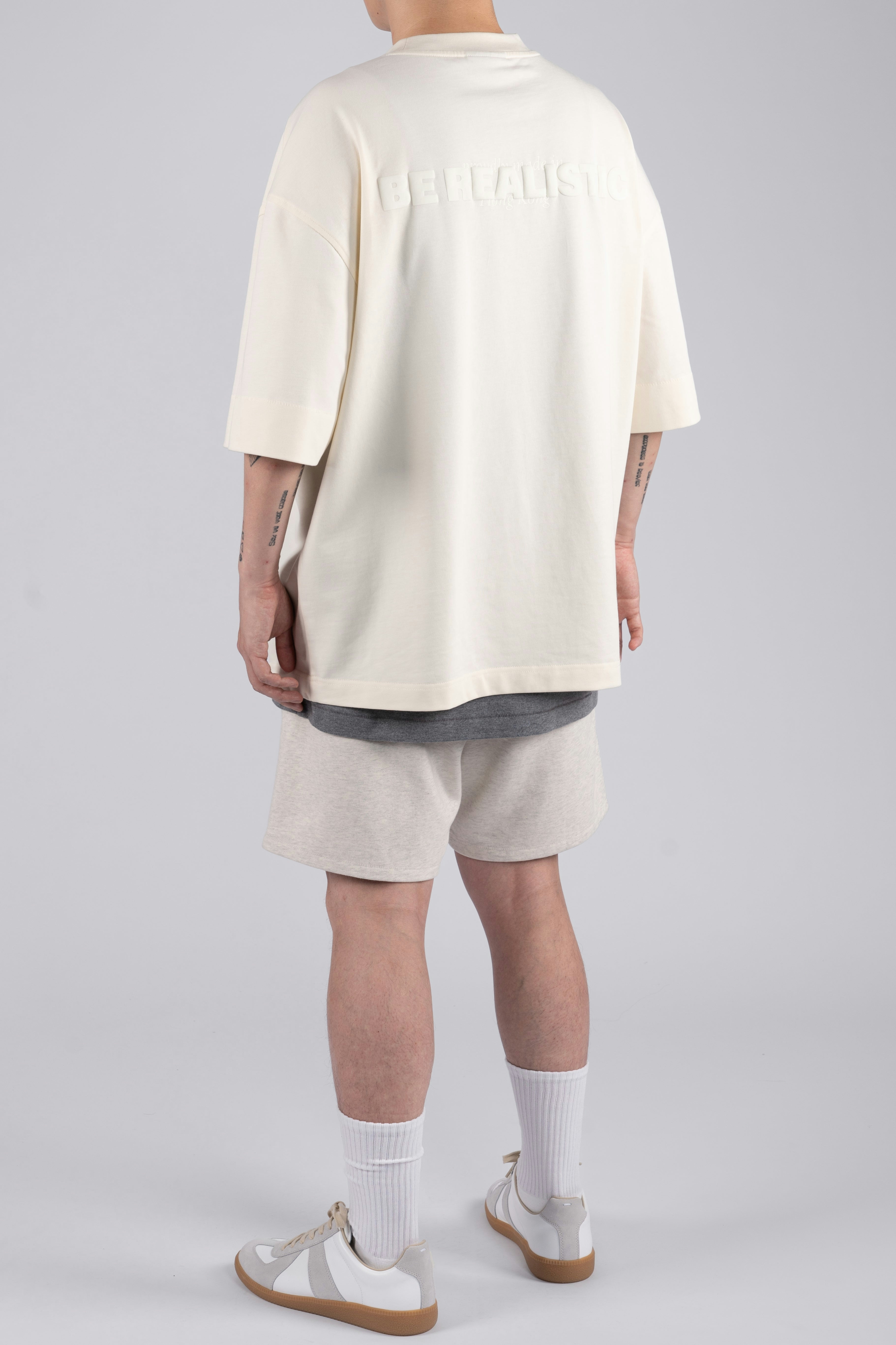 Fundamental Sweat Shorts - Mélange Light Grey