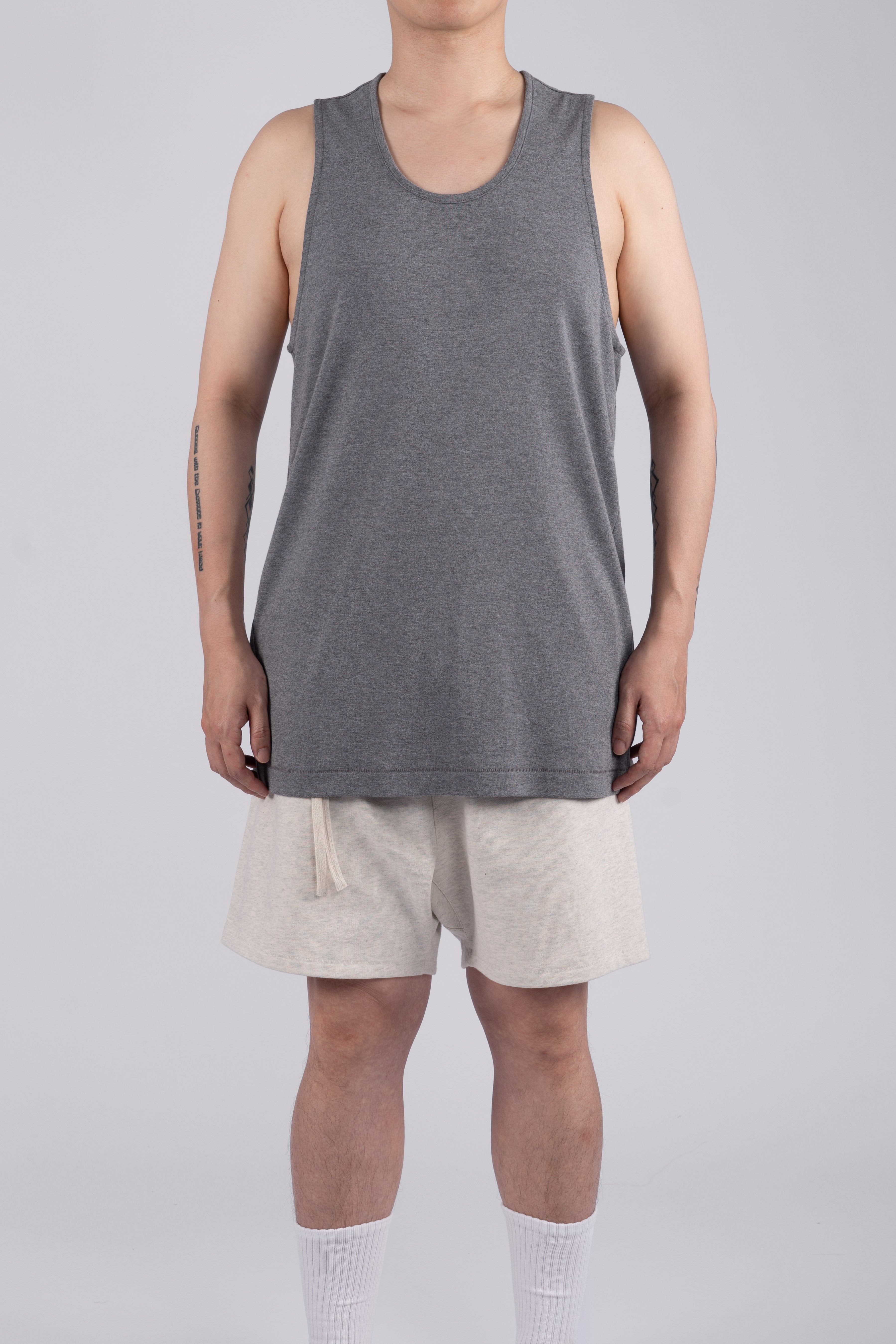 Fundamental Cotton Tencel™ Tank Top - Mélange Grey