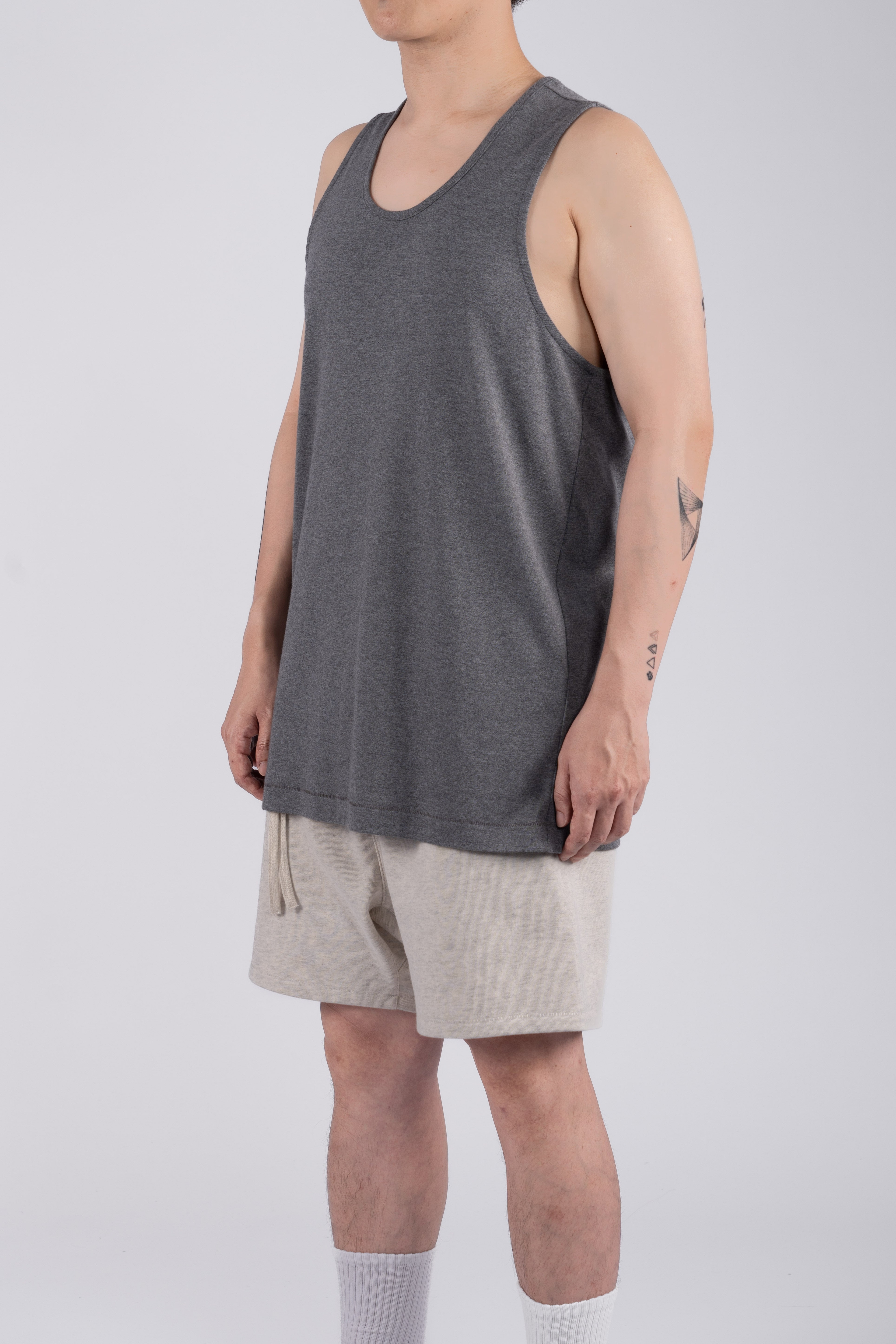 Fundamental Cotton Tencel™ Tank Top - Mélange Grey