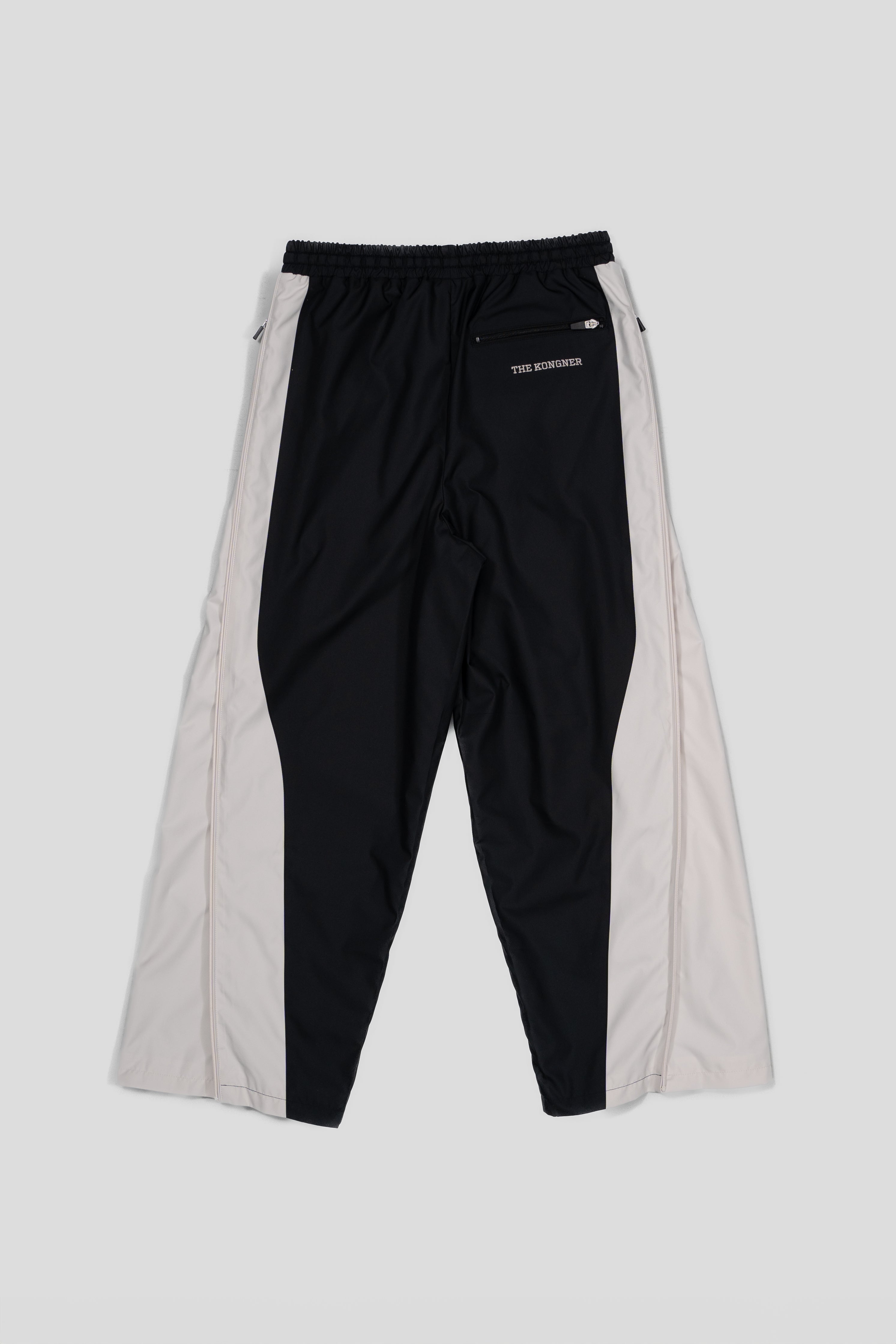 “REAL NORMALITY” Panelled Track Pants - Black/Off White