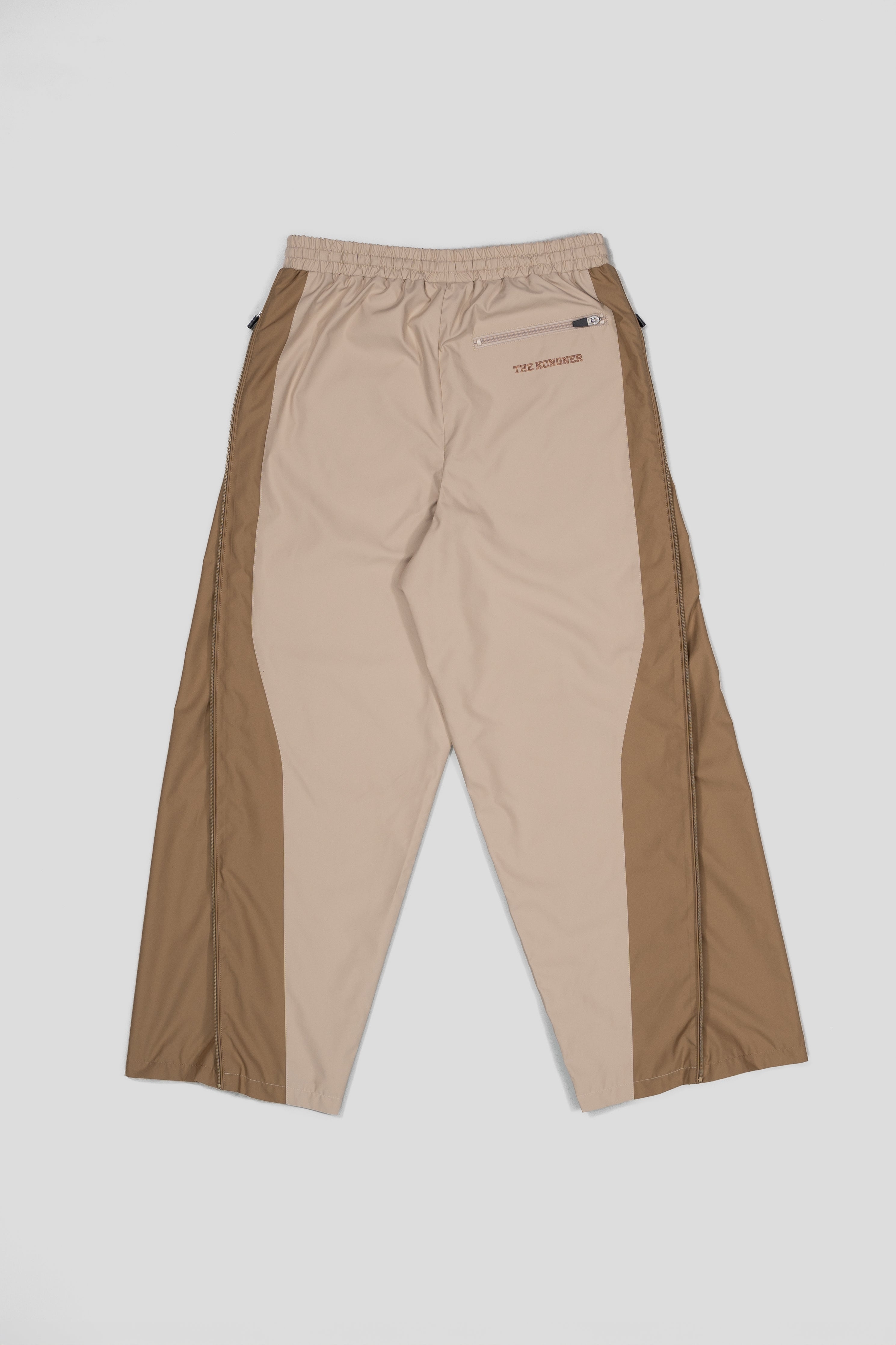 “REAL NORMALITY” Panelled Track Pants - Beige/ Khaki