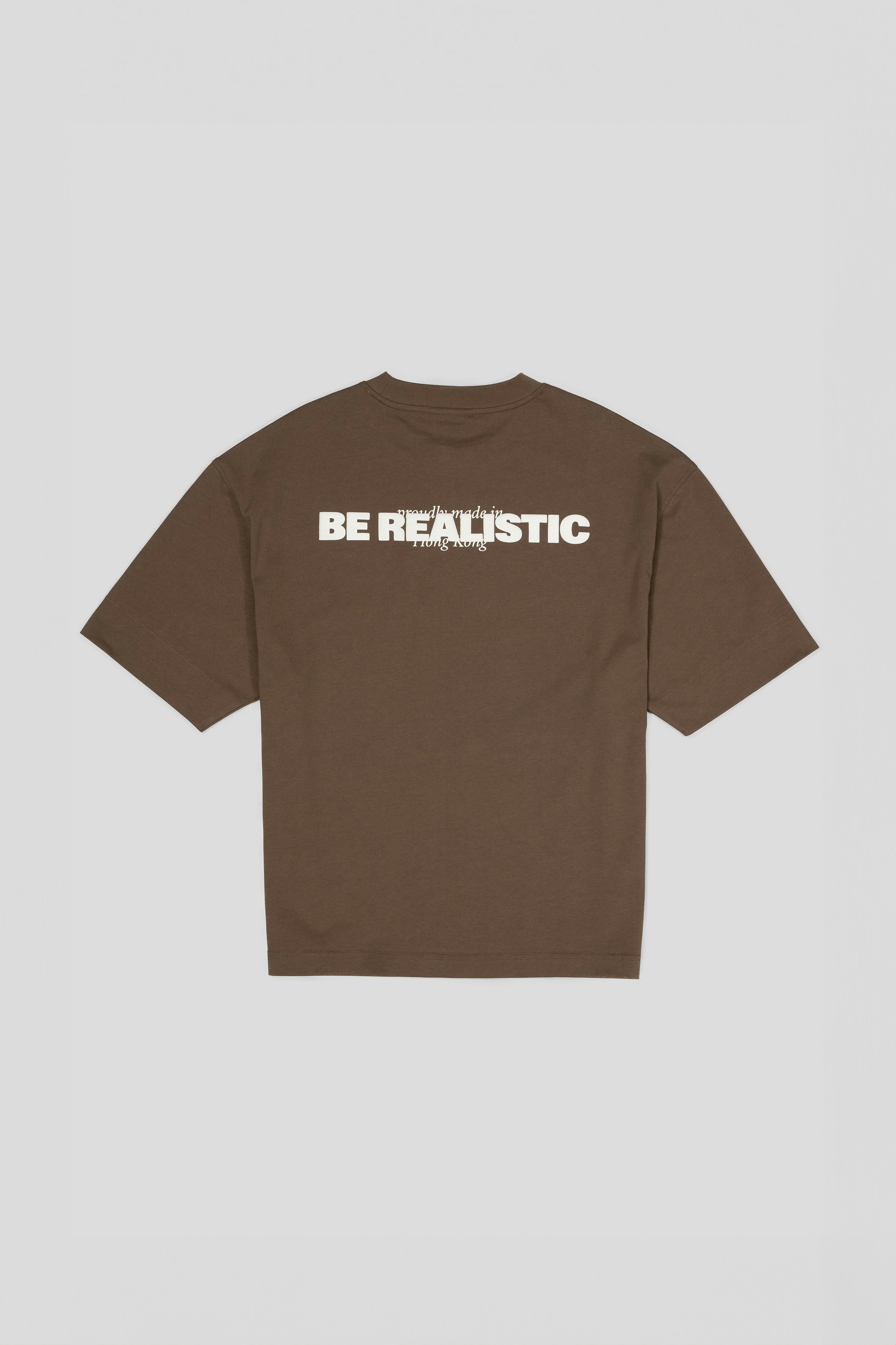 “BE REALISTIC” Statement Oversized T-Shirt - Olive