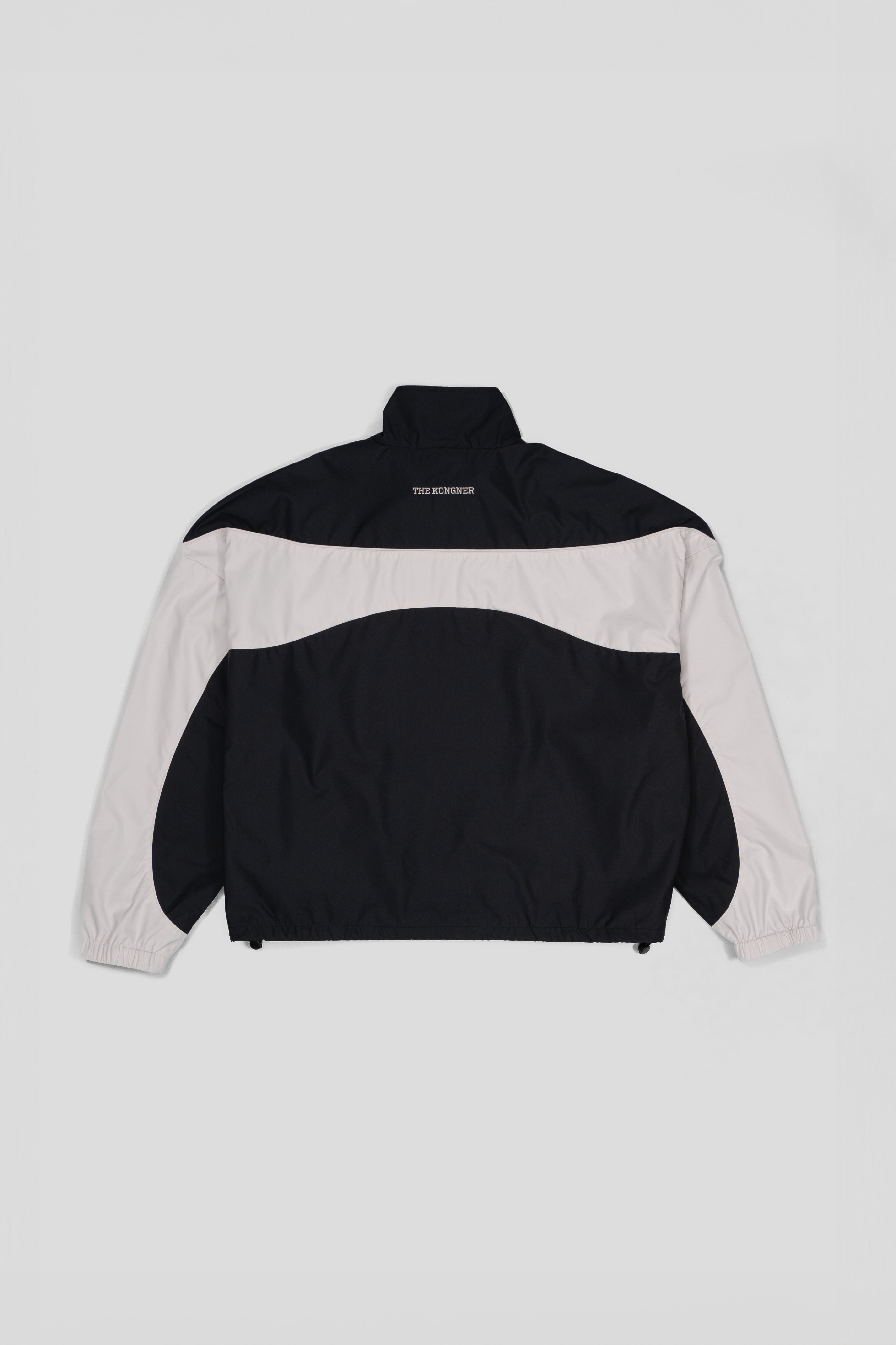 “REAL NORMALITY” Panelled Track Jacket - Black/Off White