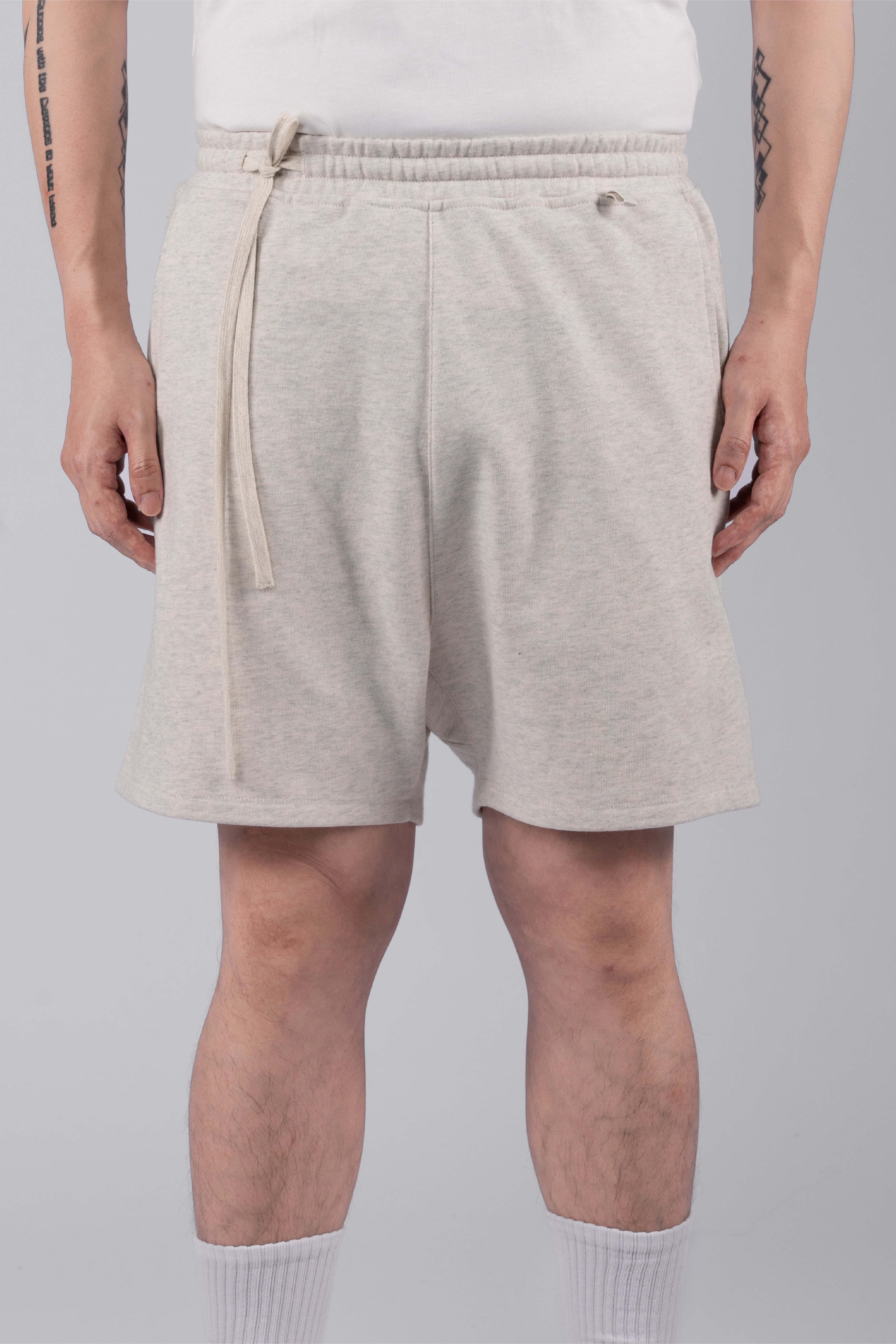 Fundamental Sweat Shorts - Mélange Light Grey