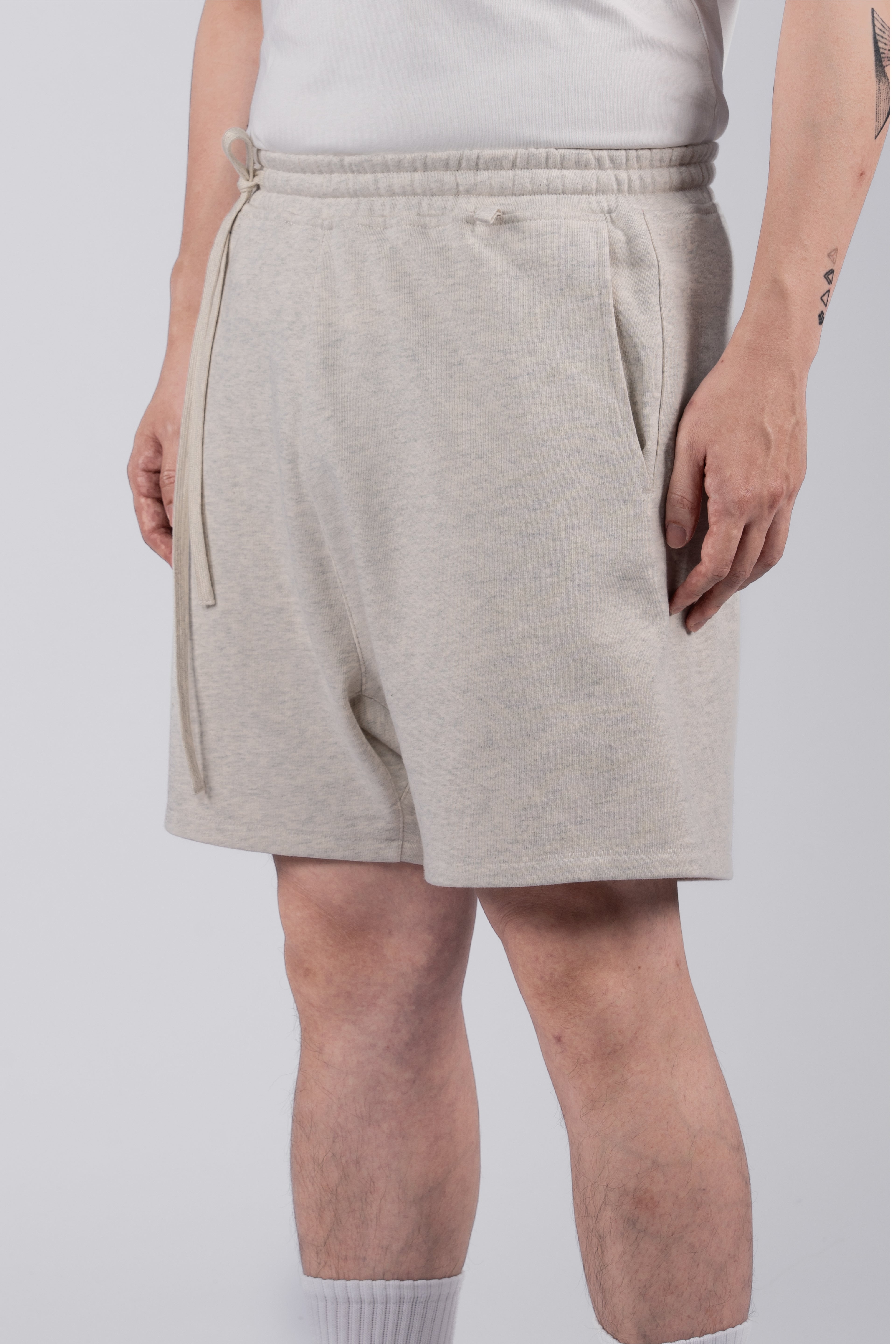 Fundamental Sweat Shorts - Mélange Light Grey