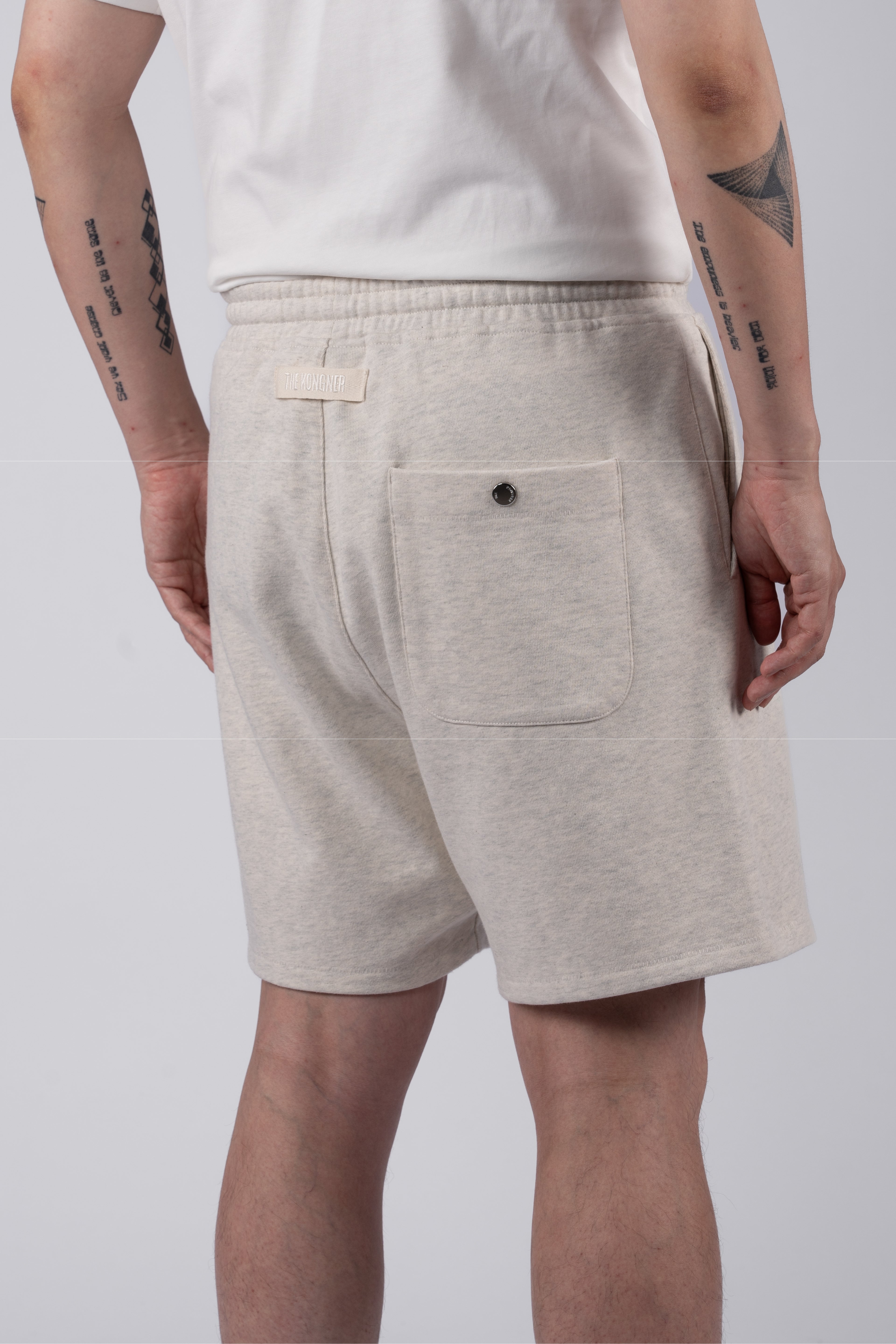 Fundamental Sweat Shorts - Mélange Light Grey