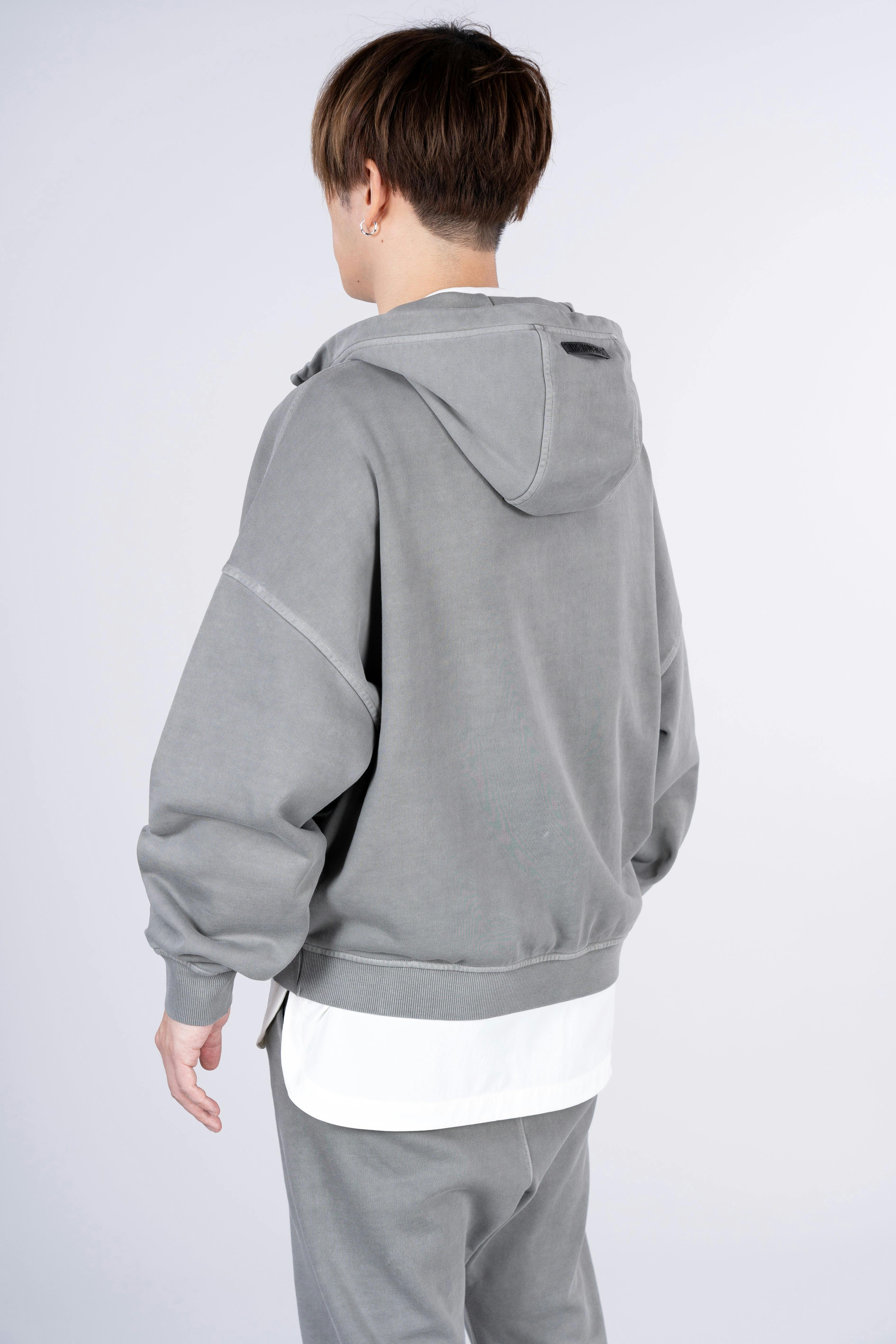 ˝CHAOS˝ Washed Zip-Up - Washed Grey
