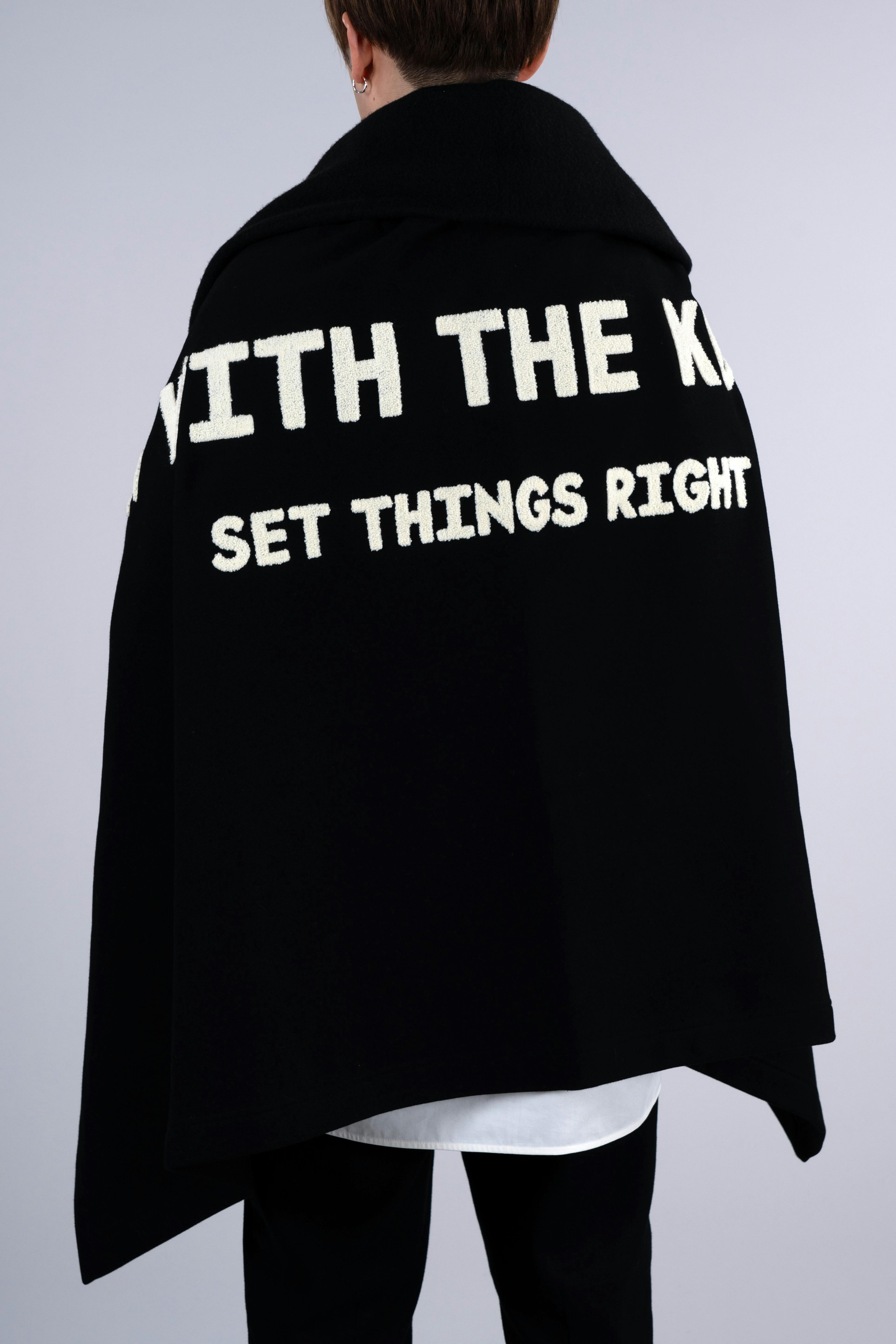 ˝SET THINGS RIGHT˝ Cotton Blanket - Black