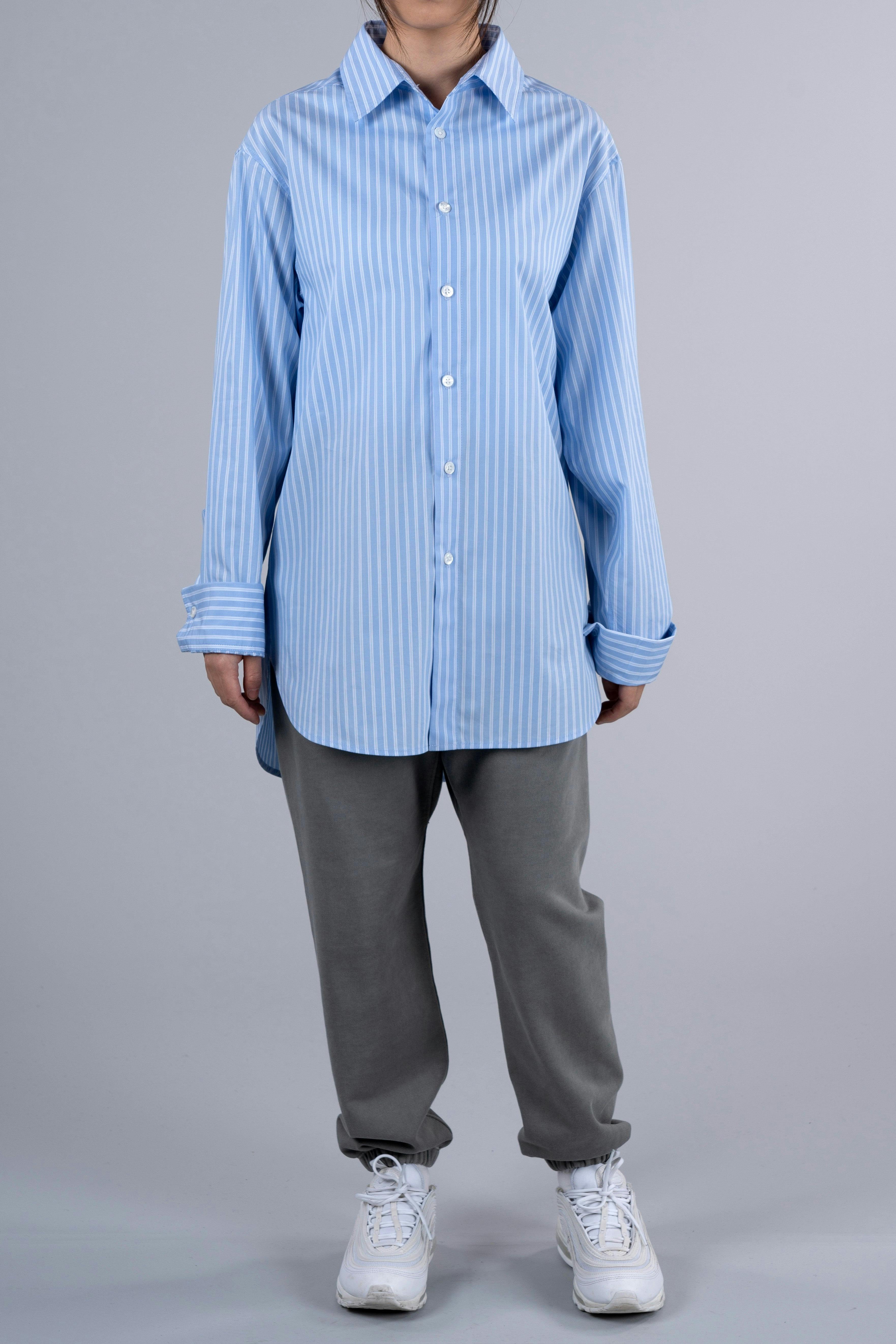 ˝ORDER˝ Oversized Shirt - Light Blue Stripe