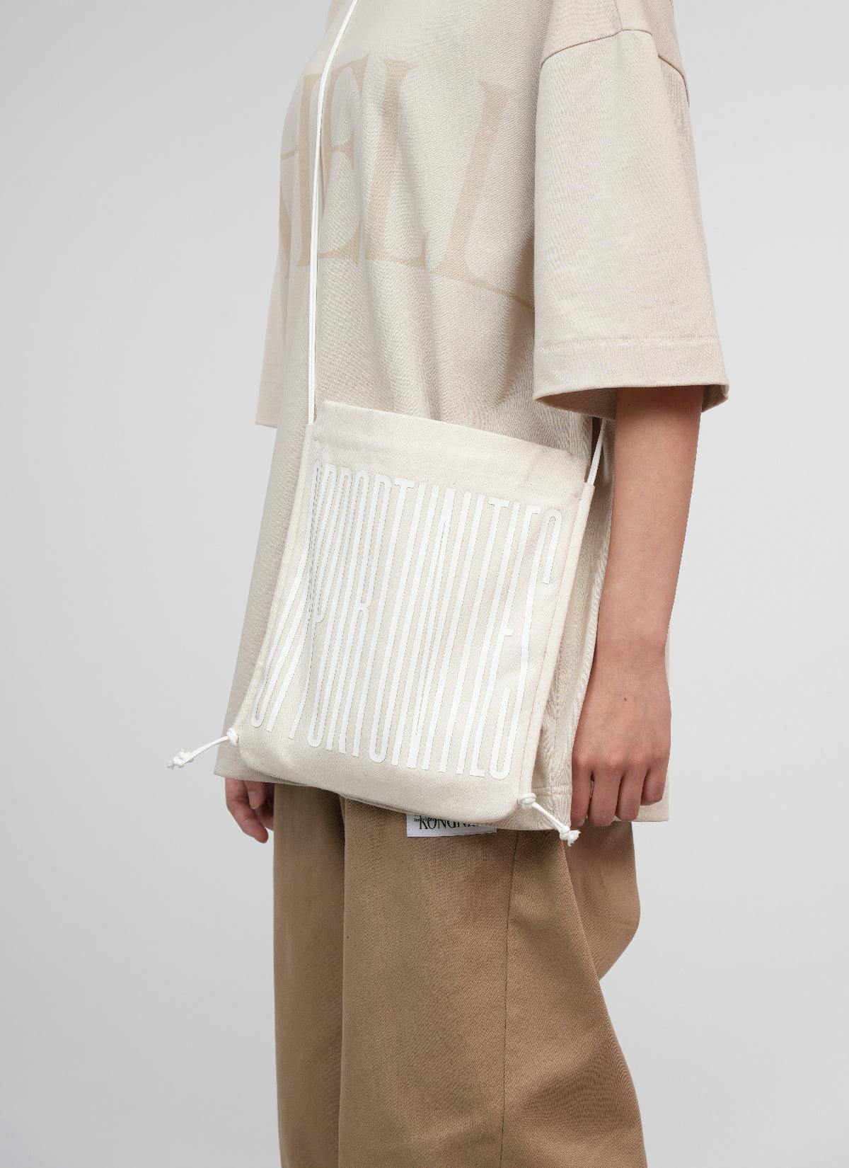 ˝OPPORTUNITIES˝  Pouch Bag Raw White